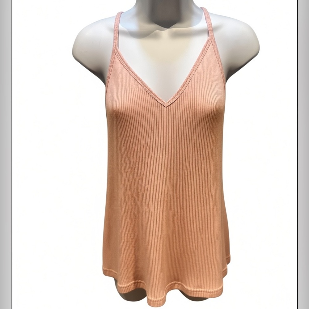 OGL V Neck Tank Ribbed Brami Stretchy Pink Size 2XL New with Tags